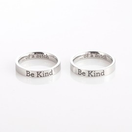Stocking Stuffers Holiday Outfits for Women 2024 Be Kind Ring for Women Silver Encouragement Ring Stainless Steel Inspirational Ring Statement Ring Jewelry Gift for Women