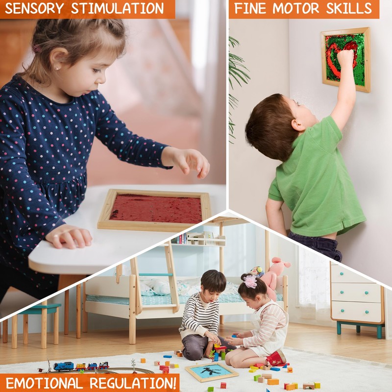 Sensolio 3-Piece Square Double-Sided Sequin Panels - Interactive Sensory Wall