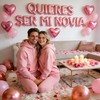 Pink 16" Quieres Ser Mi Novia Balloons Letters Set 10Pcs