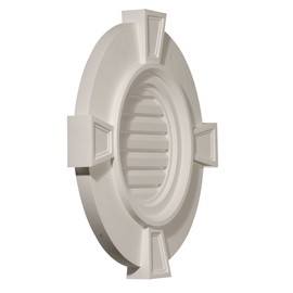 Ekena Millwork 24"W x 24"H x 1 1/8"P, Round Gable Vent with Keystones, Non-Functional