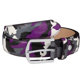 Falari Men Genuine Leather Casual Dress Belt With Single Prong Buckle 16 Colors, Purple Camouflage, L 38-40 (fit waist 36-38)