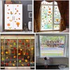 72 Pieces Fall Leaves Window Clings, Thanksgiving Maple Window Stickers,