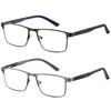 GOGELAS 2 Pack Bifocal Reading Glasses for Men, Blue Light