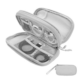 Mudoulu Organizer Travel Case for Cables, Multi-Layer Mesh Design Cable Organizer Bag for Electronics, 19×11×5cm Waterproof Tech Pouch for Travel