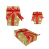 Northlight Set of 3 Pre-Lit Gold and Red Snowflake Gift