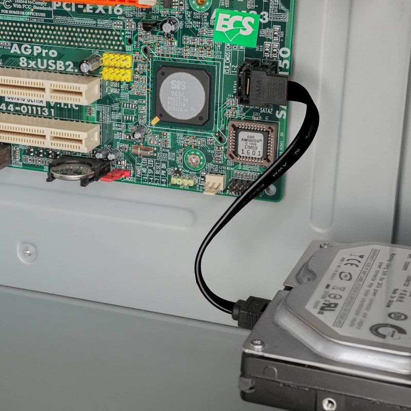 BIGtec SATA Cable 0,7m schwarz gerade/unten