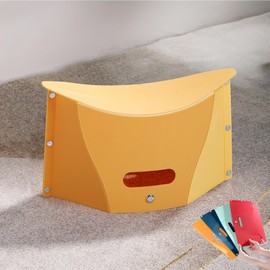 COLLMORE Foldable Portable Stool, 0.5 in Effortless to Carry, Lightweight Collapsable Folding Chair for Hiking Picnic Camping Fishing, Footrest for Flight (Yellow)