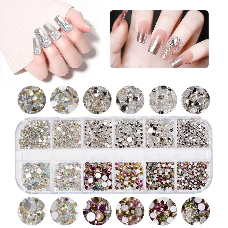 5600 pezzi di strass per nail art, 36 colori con