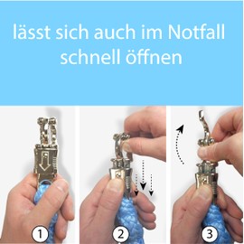 Lead Rope with Panic Hook, for Horses, Ponies, Shetty, Donkey, Tie Rope in Many Stylish Designs, Length 1.60 m (Light Blue)