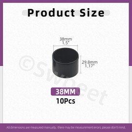 Swpeet 10Pcs 1-1/2" Black Round Chair Leg Caps, Floor Protectors, Table Chair Leg Protection Cover, Furniture Leg Caps，Leg Tips Covers, Feet Pads, Feet for Furniture Table Chair