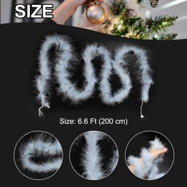 PATIKIL 6.6 Ft Feather Boas, 1 Pcs Feather for DIY Craft Sewing Trim Home Wedding Holiday Home Decor Graduation Party Christmas, Light Blue