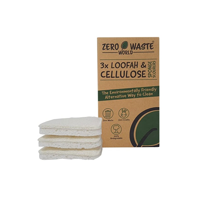 ZERO WASTE WORLD Natural sponge -eco friendly washing up sponges,
