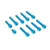 AKF Set of Aluminium Screws, Hex Socket in Light Blue