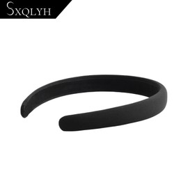 SXQLYH Headband Padded Fabric Headband - 2.2 cm Wide Headbands - Headband Padded Women - Hair Accessories Fabric Hair Band Wide Padded Headband for Women Girls (Black)
