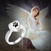 AIWENXI Dog Paws Print Memorial Jewelry Urn Ring for Ashes
