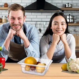 Veumoie 12 PCS Plastic Drain Shelf for 1/6 Size Food Pan Clear Plastic Grate Acrylic Food Drain Trays Organizer