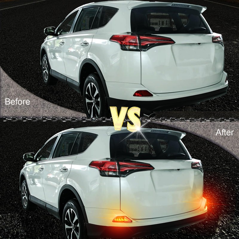 BINQIGOO 2Pc Full LED Rear Bumper Reflector Lights Kit for