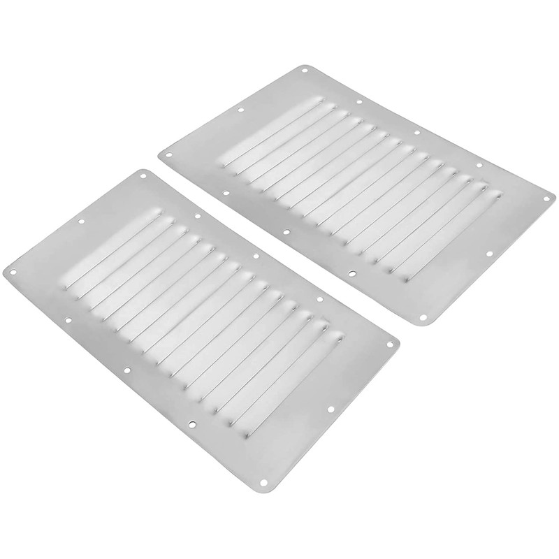 YaeMarine Stainless Steel 4-Pack 5" x 9" Stamped Louvered Vent