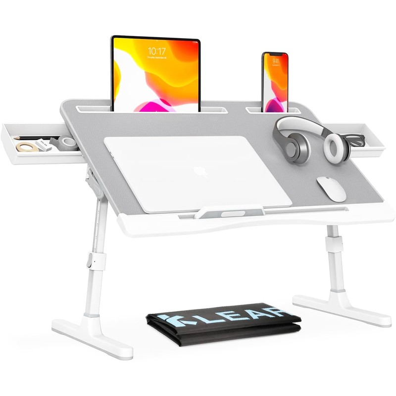 KLEAR Foldable Laptop Bed Tray Desk with Extral Drawstring Bag,