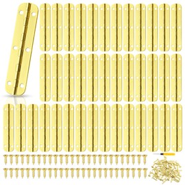 xianzhanEU Pack of 40 Stainless Steel Mini Hinges Foldable with 240 Screws for Home Furniture Hardware Cabinet, Window and Cabinet Doors (Gold)