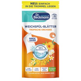 Toallitas Suavizantes Dr. Beckmann Tropical Orchid | 14 Hojas Ultraligeras | Fragancia Duradera sin Residuos – Ideal para Ropa Deportiva y Toallas