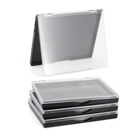 AJLTPA - Paleta magnética de maquillaje con parte superior transparente, paquete de 3 cajas de almacenamiento para sombra de ojos vacías con 60 calcomanías adhesivas de metal para bricolaje,