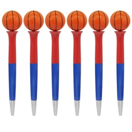 YOUKAI Fidget Ballpoint Pen with Rotating Ball for Stionerie and Sports Field (Pack of 6) (BASKETBALL)