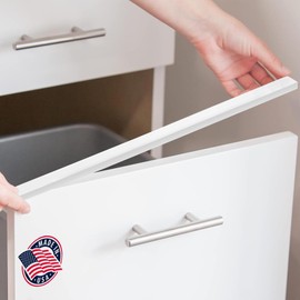 Cabinet Hero Slimline Door Protector – Slip-On Plastic Edge Guard – Protect Kitchen & Drawer Fronts – Prevent Wear, Discoloration, Cabinet Bumpers – 13/16" Thick, 18" Length – White, Pack of 4