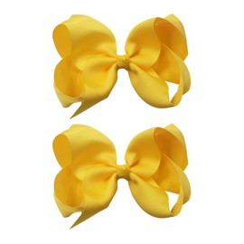 2Pcs Bow Hair Clip,Hair Bows for Women,Big Bow Hairpin Ribbon Hair Bow Clips Hair Pins Ponytail Holder Large Bow Hair Barrette for Women,Hair Accessories for Girl Christmas Birthday Gifts,Yellow