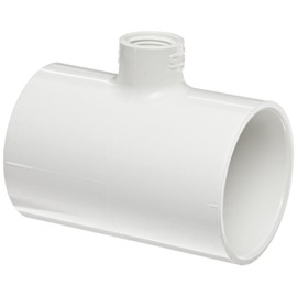 Spears 402 Series PVC Pipe Fitting, Tee, Schedule 40, White, 1-1/2" Socket x 1/2" NPT Female