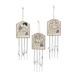 Fun Express DIG VBS CYO Wood Wind Chimes - Craft Kits - VBS Vacation Bible School Supplies/Decor - 12 Pieces