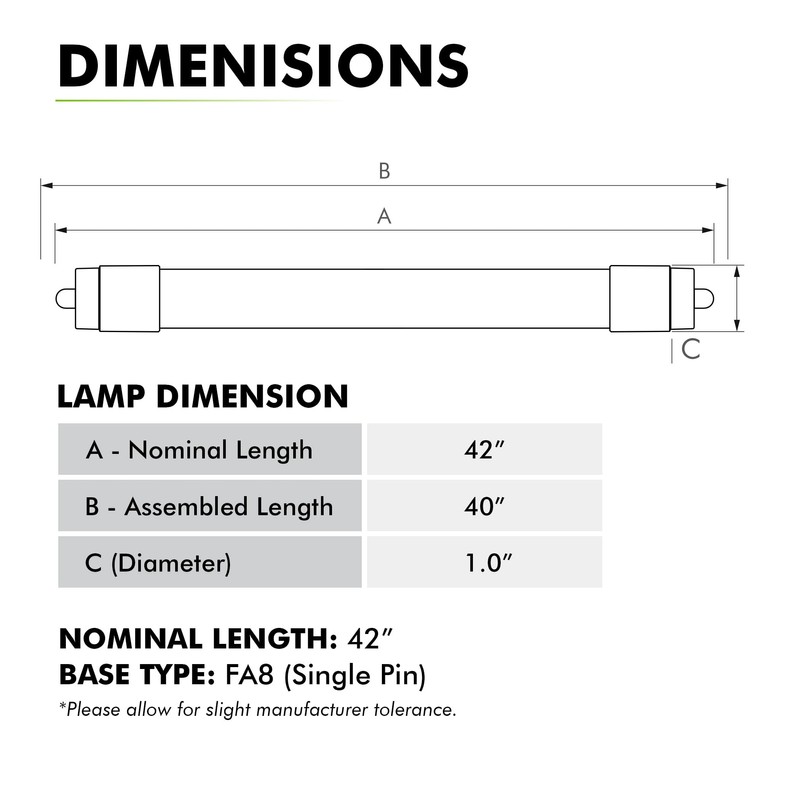 NYLL (Pack of 2 42 in. T6 Single Pin (FA8)