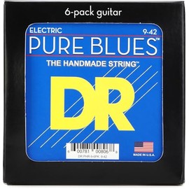 Pure Blues - Cuerdas para guitarra eléctrica de níquel puro: Light 9-42 (paquete de 6)