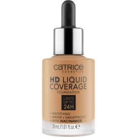 Catrice | HD Liquid Coverage Foundation | 24H Wear, Matte Finish, High Coverage, Waterproof Formula with Niacinamide | Vegan & Cruelty Free (048 | Desert Beige)
