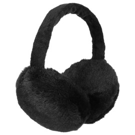SOIMISS Winter Ear Warmers Earmuffs Plush Fluffy Ear Warmers for Women, Men, Girls, Children, Outdoor Ear Cups, Soft Cold Protection Accessories, Christmas (Black), black