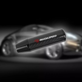 Unbranded Universal MAZDASPEED Black Carbon Fiber Manual Gear Shift Knob Lever Shifter 5"