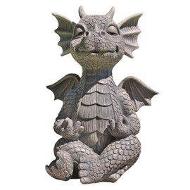 Resin Dragon Statue Zen Yoga Dragon Home Garden Decoration Dragon Buddha Art Sculptures for Outdoor Backyard Porch