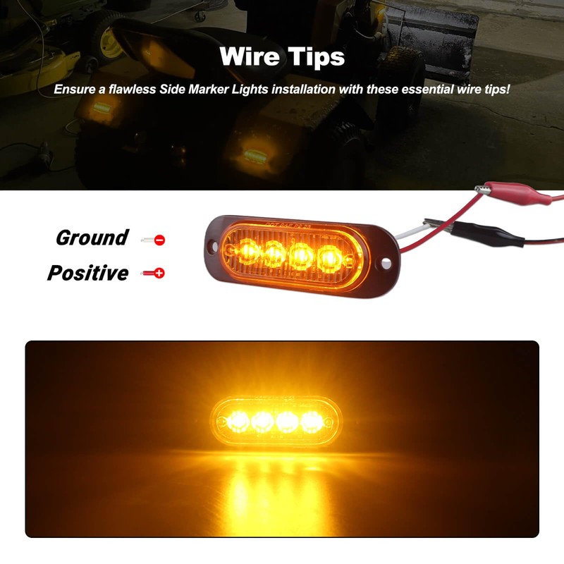 XtraGlow 3.4 Inch Trailer Marker Lights Amber LED Clearance Side