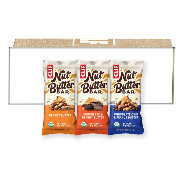 CLIF Nut Butter Bar - Variety Pack - Peanut Butter Filled Energy Bars - Non-GMO - USDA Organic - Plant-Based - Low Glycemic - Amazon Exclusive - 1.76 oz. (12 Count)