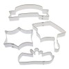 Graduation Cookie Cutter 4 Pc Set HS0436 Includes: 4.5 in