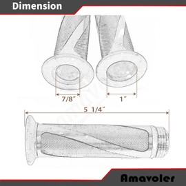 amavoler Universal Motorcycle Handlebar Grips Fits for Motorcycles with 7/8" Left Grip and 1" Right (Orange)