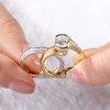 JEULIA 2.5 Carat Asymmetric Rings Women Round Cut Diamond Ring