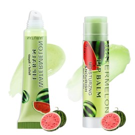GEUUFEA 2Pcs Fruit Lipstick Set, Plumping Lip Gloss, Lightweight Moisturizing Lip Balm, Transparent Duo Lip Balm, All-Day Lip Care, Christmas Gifts for Women, Men