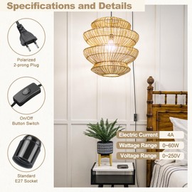 DiCUNO E27 Lamp Holder with Switch, E27 Lamp Base with 2M Power Cord and EU Plug, for Lamp Hanging, Pendant Lights, Ceiling Lamps, DIY Projects, Black, Pack of 2