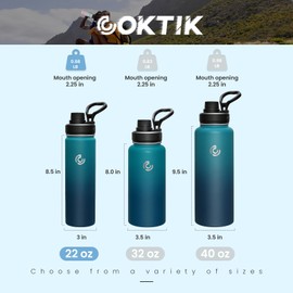 Sports Water Bottle 22oz, Insulated Water Bottle with Handle,Stainless Steel,Simple Modern,Suitable for Travel, School, Boy, Girl(Dark Night)