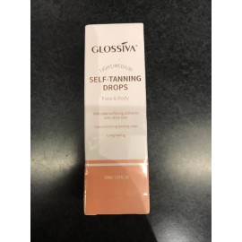 GLOSSIVA Self Tanning Drops Light Medium Skin Face & Body 1.01 oz