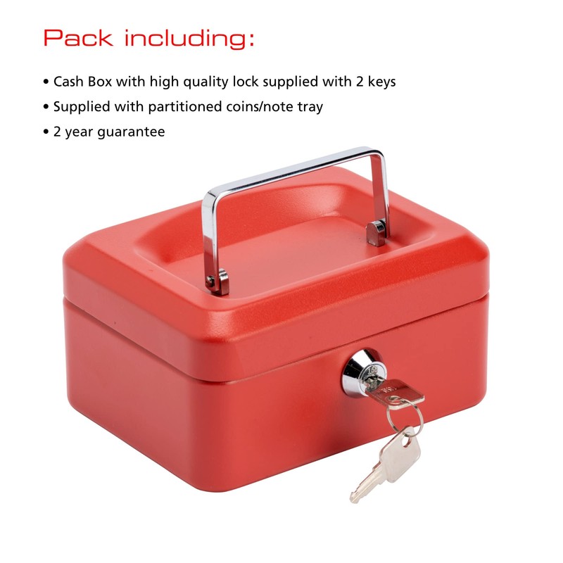 Burg-Wachter CB01R Money 5015 6" Cash Box - Red