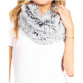 Sakkas CXGJ1533 - Abir Soft Furry Reversible Short Twist Wrap Around Infinity Scarf - 1-Black - OS