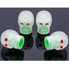 MEAJOO 4PCS Skull Fluorescent Tire Valve Stem Caps, Luminous Car