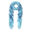 TrendsBlue Elegant Viscose Cross Floral Frayed End Scarf Wrap, Light